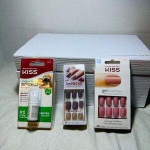 KISS Nail Care Trio with Purple and Gold Accents